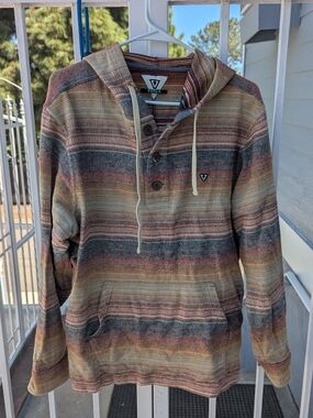 Vissla Striped Baja Hoodie in Earth Tones